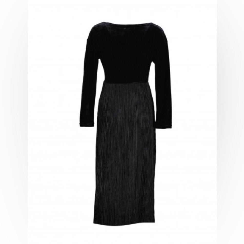Vintage 90s Christy Allen High Waist Combined Print Black Dark Gray Maxi Dress